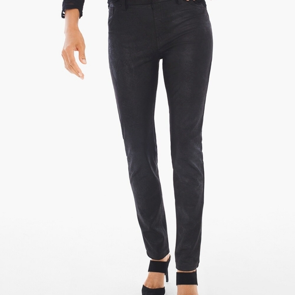 Chicos Faux-Suede Knit jean Pants - Picture 2 of 16